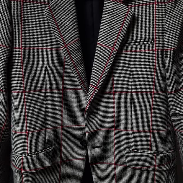 생로랑 체크 블레이져 46