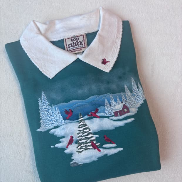 Top Stitch 카라 자수 맨투맨 (미국빈티지)