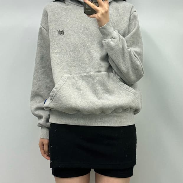 브라운브레스 빅로고 그레이 후드티