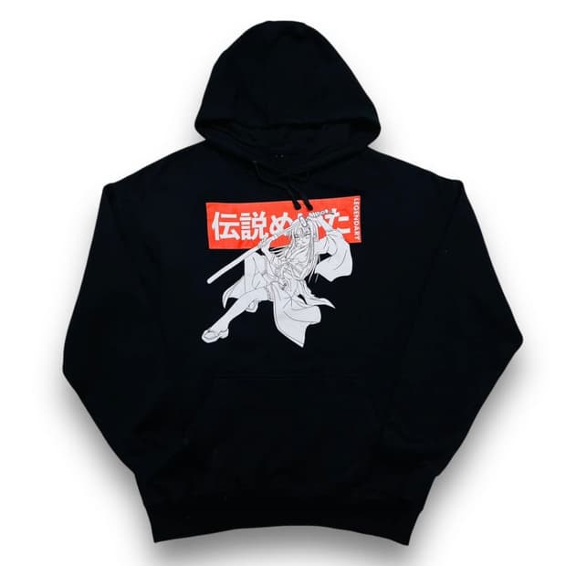 펑크 사무라이 걸 레전더리 블랙 스트릿 오버핏 후디