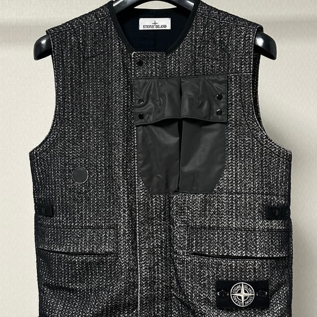 스톤아일랜드 니들 리플렉티브 베스트 M(100) 블랙