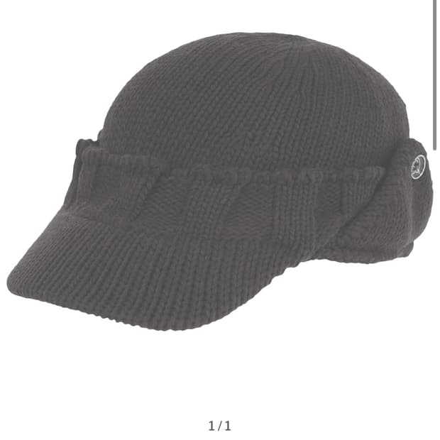 BUTTON EAR MUFF KNIT CAP (BLACK)