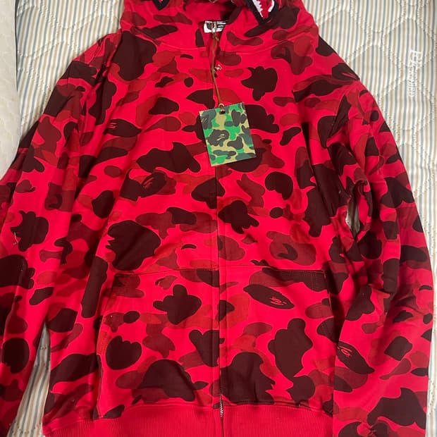 베이프 레드 샤크 후드집업 m xl