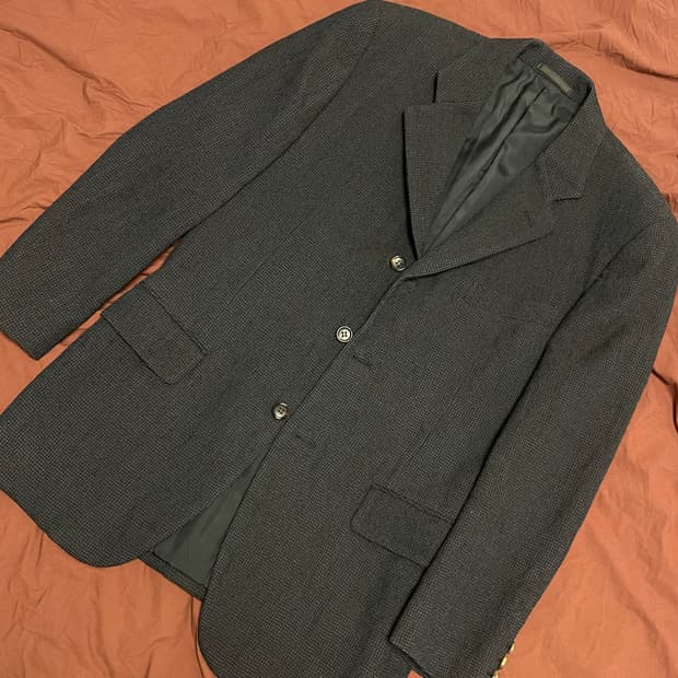 꼼데가르송 빈티지 쓰리버튼 체크 자켓 블레이저 s