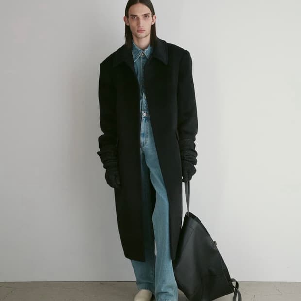 렉토 라마 울 블렌드 발마칸 코트 블랙 M