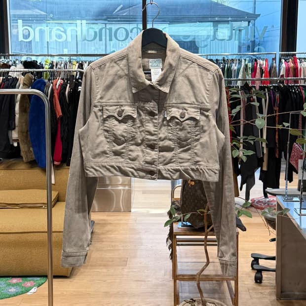 리바이스 베이지 코듀로이 크롭 자켓 