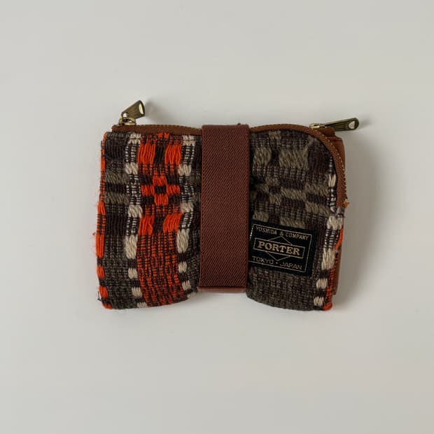 x BEAMS - Jacquard Fabric Zip Wallet
