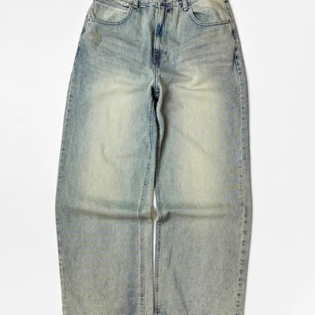 인사일런스 워시드 와이드 데님 팬츠 PN5637