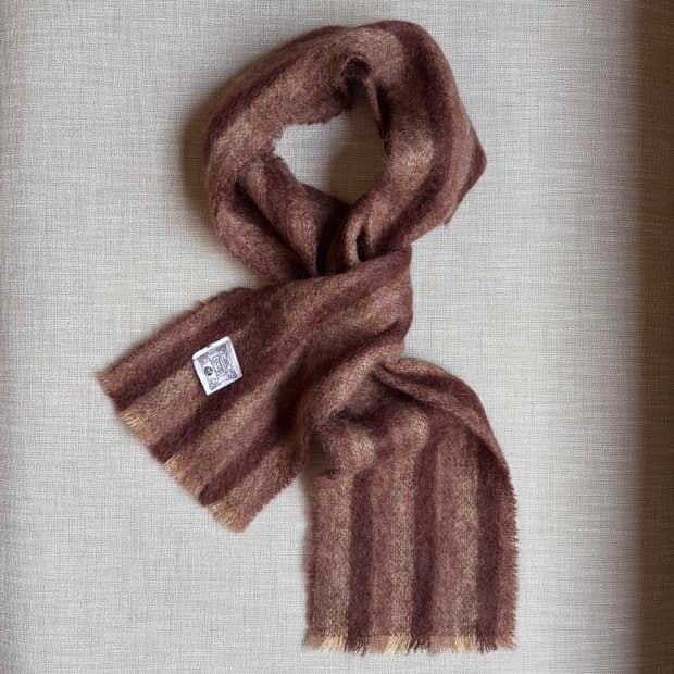 80s IRELAND Donegal Design 모헤어 울 머플러