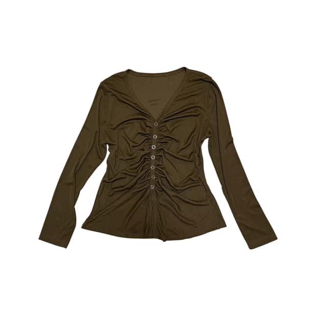 Banding button big tower_Kaki Brown