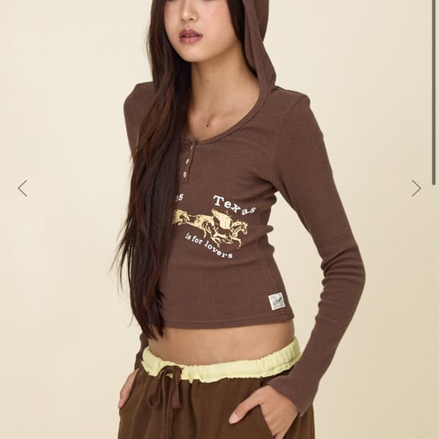 글로니TEXAS WAFFLE LONG SLEEVE (BROWN)