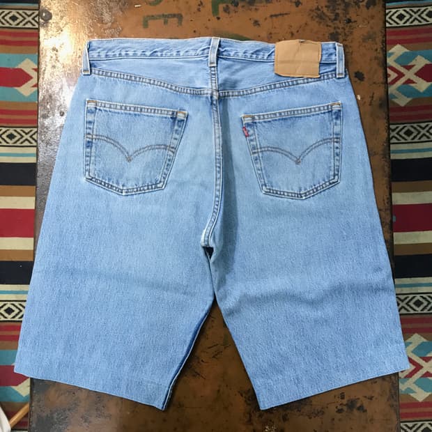 90s usa 리바이스 501 연청 데님 숏 팬츠 반바지 허리 34 35