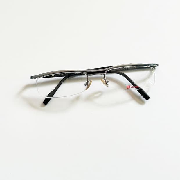 90s WILSON 실버 티타늄 반무테 스퀘어 빈티지 안경