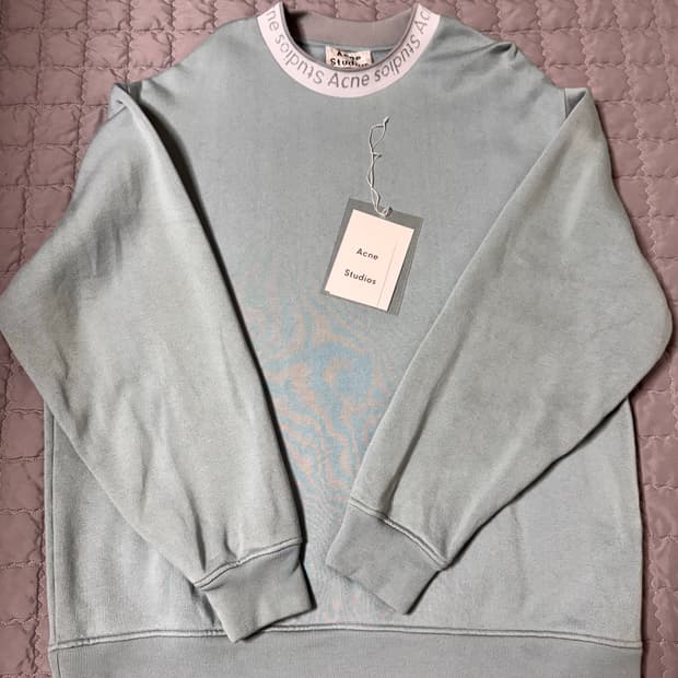 아크네 스튜디오 넥로고 맨투맨 s 민트 플로고