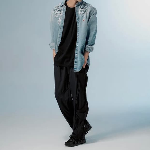 디젤 D 심플 오버 셔츠 팝니다(디젤 데님 셔츠)