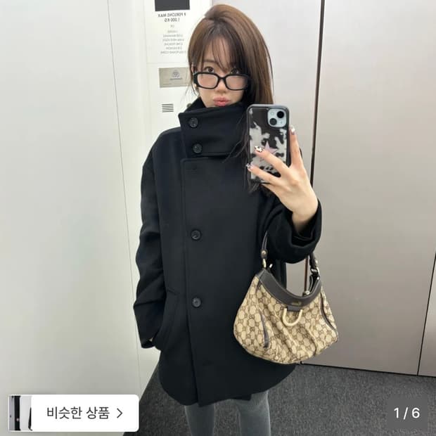 새상푸) 디망쉬 하프 코트 블랙