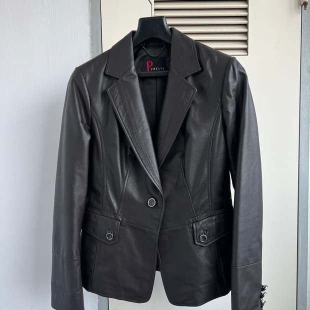 레더 블레이저 자켓