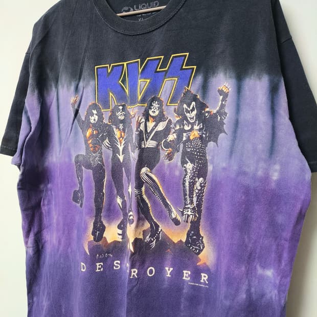 [XL] Liquid Blue KISS Band tee