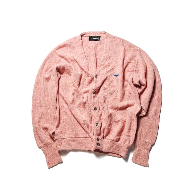 90s USA 빈티지 IZOD 핑크 니트 가디건