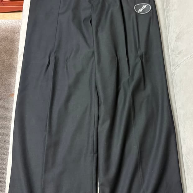 We11done 웰던 밴딩 와이드 슬랙스 팬츠 블랙 / os