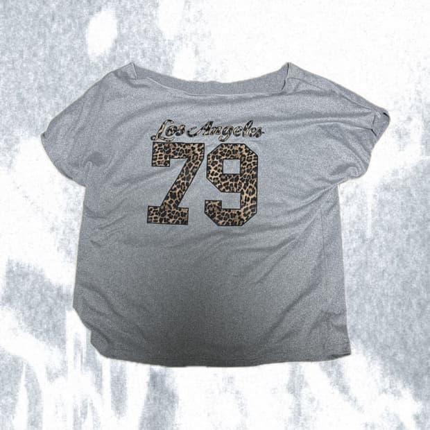 Leopard Number One-Shoulder T-Shirt