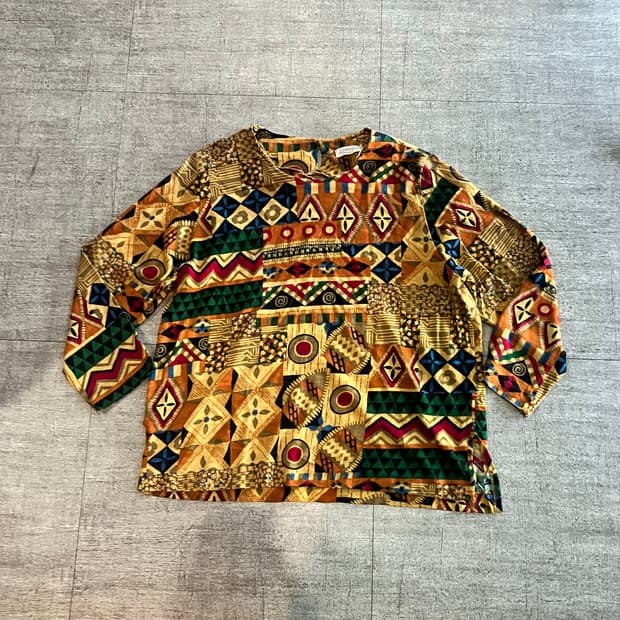일본빈티지 Ljcouyou 오리엔탈보헤미안펑크 긴팔티셔츠