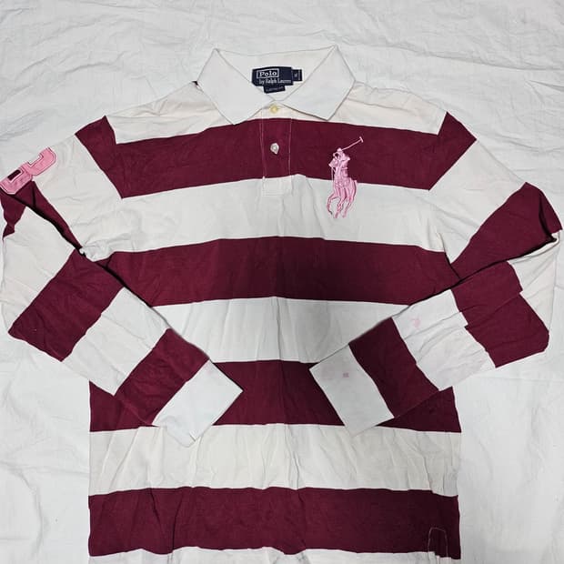 폴로랄프로렌 아방핏 긴팔 빅포니 럭비티 카라티 카라티셔츠 XL