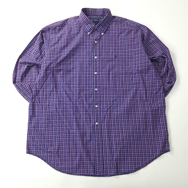 CK160 XL 폴로 90s 퍼플 스몰 타탄체크 셔츠 남방