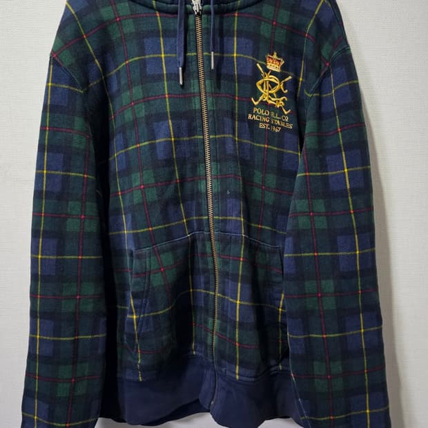 폴로 POLO 빅포니 타탄체크 후드집업 105 / XL