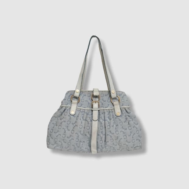 셀린느 트리오페 스카이블루 캔버스 숄더백 (정품)