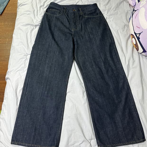벨리에 트루 와이드 데님 팬츠 - 로우 인디고
