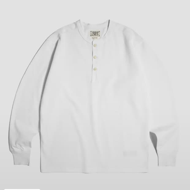 브론슨 헨리넥 롱슬리브 화이트 