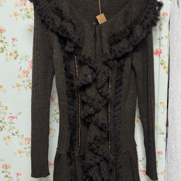 프릴 퍼 원피스 아우터