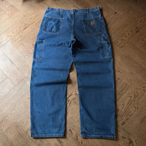 [40]칼하트 USA 덩가리핏 빈티지 워싱 싱글니 카펜터 워크 데님 팬츠