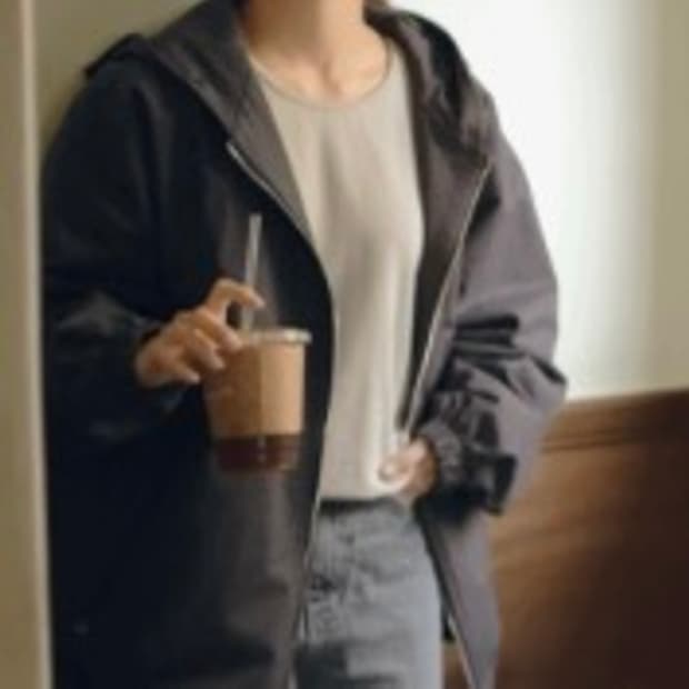 (새상품, 미착용) 98도씨 키드 퀄리티 후드 야상자켓 차콜 봄 가을