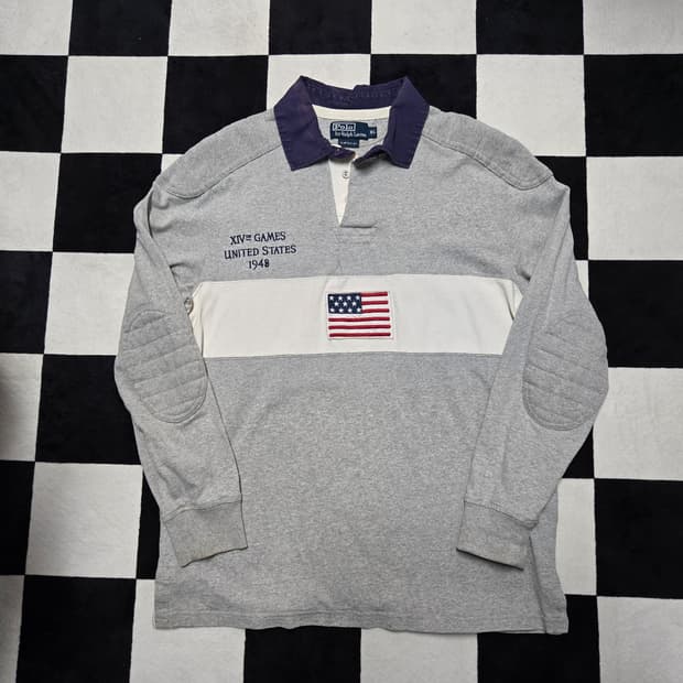 XL 폴로랄프로렌 럭비티셔츠 팀USA 그레이