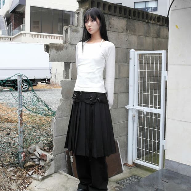 유심 youshim 본디지 플리츠 츠커트