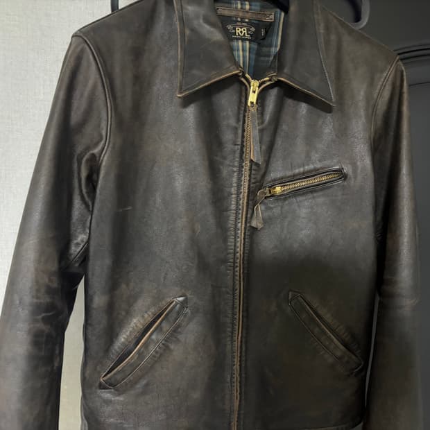 더블알엘 rrl 뉴스보이 레더