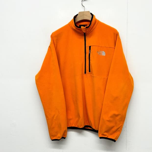 JPN 노스페이스 오렌지색 하프집업 플리스