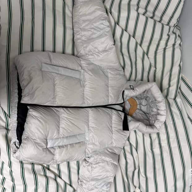 아이더 에어본 이글루 구스다운 패딩 L 라이트그레이