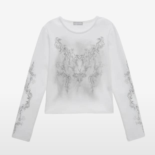 허그유어스킨 로코코 오너먼트 티 화이트