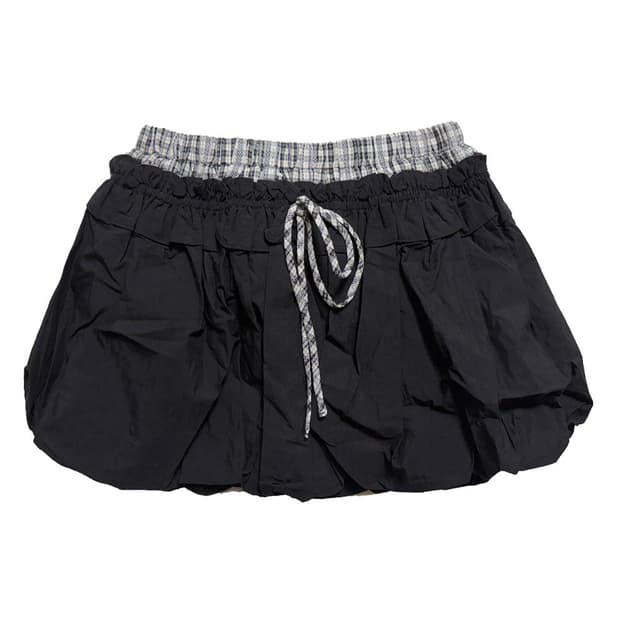 새상품 허리체크 펌킨 스커트 (블랙)