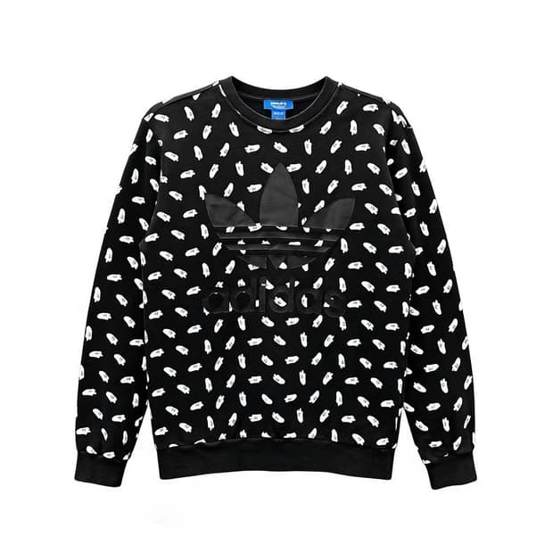 아디다스 슈퍼스타 아트그래픽 스웻셔츠 로고프린팅 디테일 블랙