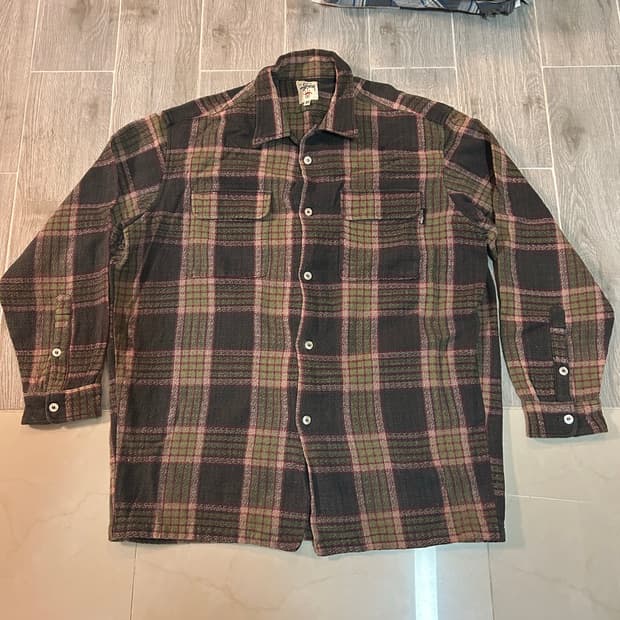 90s 스투시 크라운택 셔츠 m