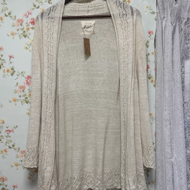 레이스 펀칭 롱 가디건