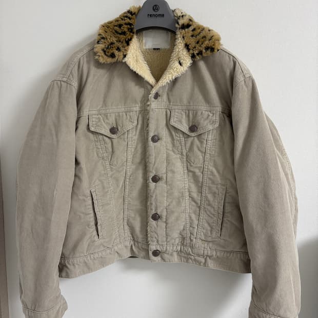 R13 리드 Reed 레오파드 퍼 트러커 자켓