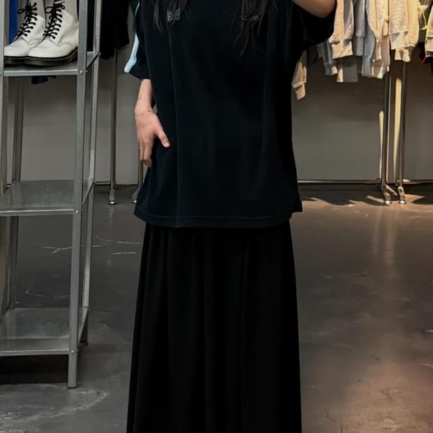 팔라스 X 니들스 24FW 타월링 블랙 반팔 A3816