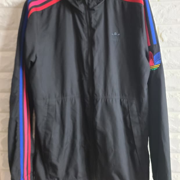 아디다스 삼선 후드 바람막이 블랙(실95)