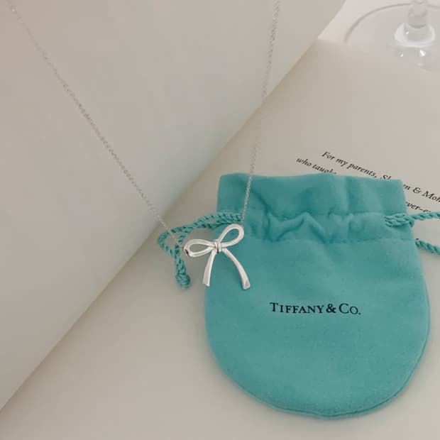 [ 티파니앤코 ]  티파니 신슬기 리본 라지 사이즈 목걸이