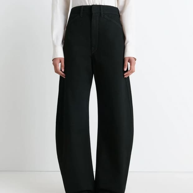 [34,36,38]르메르 26ss 하이웨스트 커브 팬츠/블랙 데님